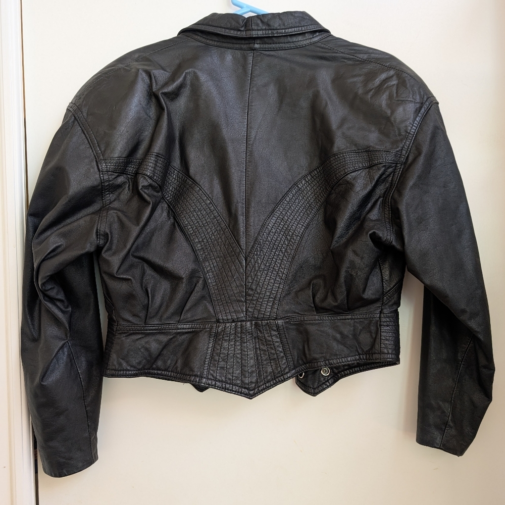 CHIA Vintage 80s Women's Leather Jacket - Picture 2 of 4
